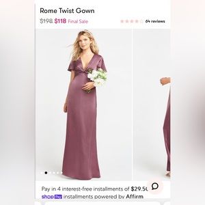 Show me your Mumu Rome twist dress, dusty plum satin, size M